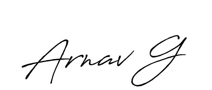 Create a beautiful signature design for name Arnav G. With this signature (Antro_Vectra_Bolder) fonts, you can make a handwritten signature for free. Arnav G signature style 7 images and pictures png