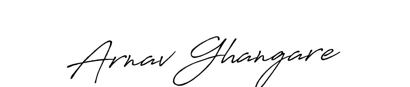 Create a beautiful signature design for name Arnav Ghangare. With this signature (Antro_Vectra_Bolder) fonts, you can make a handwritten signature for free. Arnav Ghangare signature style 7 images and pictures png