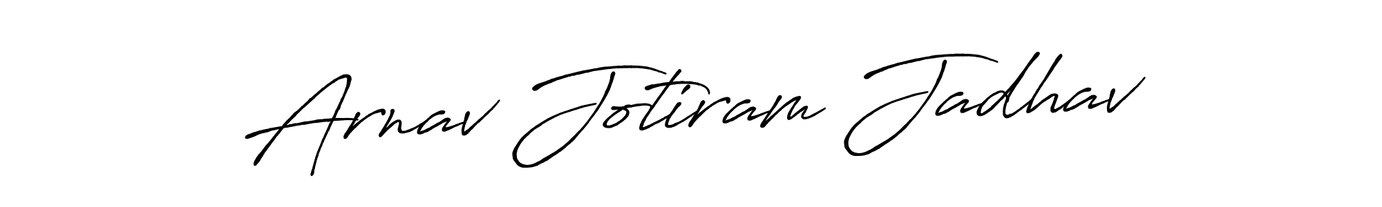 How to make Arnav Jotiram Jadhav name signature. Use Antro_Vectra_Bolder style for creating short signs online. This is the latest handwritten sign. Arnav Jotiram Jadhav signature style 7 images and pictures png