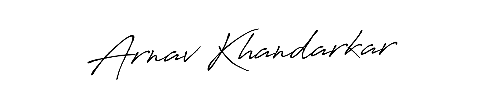 Create a beautiful signature design for name Arnav Khandarkar. With this signature (Antro_Vectra_Bolder) fonts, you can make a handwritten signature for free. Arnav Khandarkar signature style 7 images and pictures png