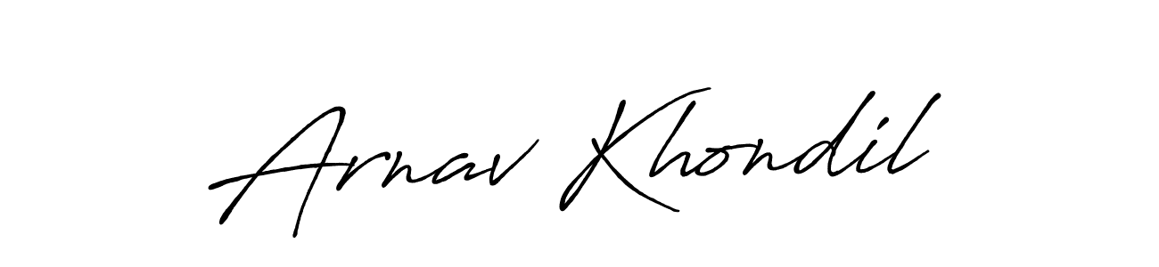 How to make Arnav Khondil signature? Antro_Vectra_Bolder is a professional autograph style. Create handwritten signature for Arnav Khondil name. Arnav Khondil signature style 7 images and pictures png
