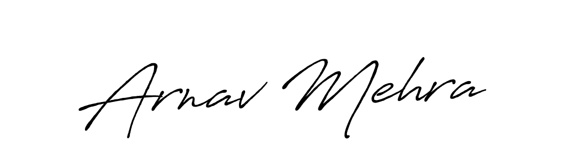 Make a beautiful signature design for name Arnav Mehra. With this signature (Antro_Vectra_Bolder) style, you can create a handwritten signature for free. Arnav Mehra signature style 7 images and pictures png