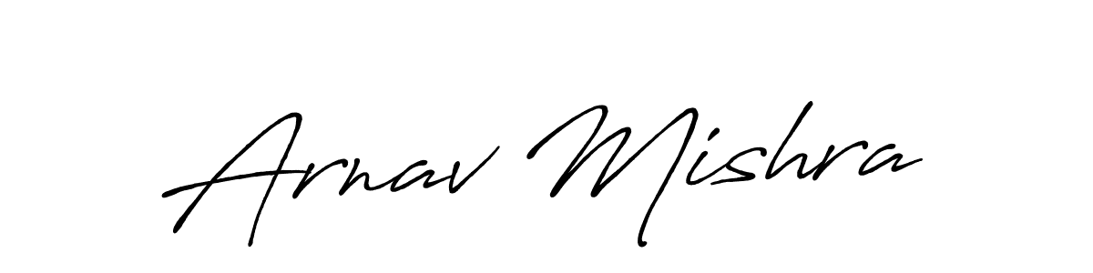 Make a beautiful signature design for name Arnav Mishra. With this signature (Antro_Vectra_Bolder) style, you can create a handwritten signature for free. Arnav Mishra signature style 7 images and pictures png