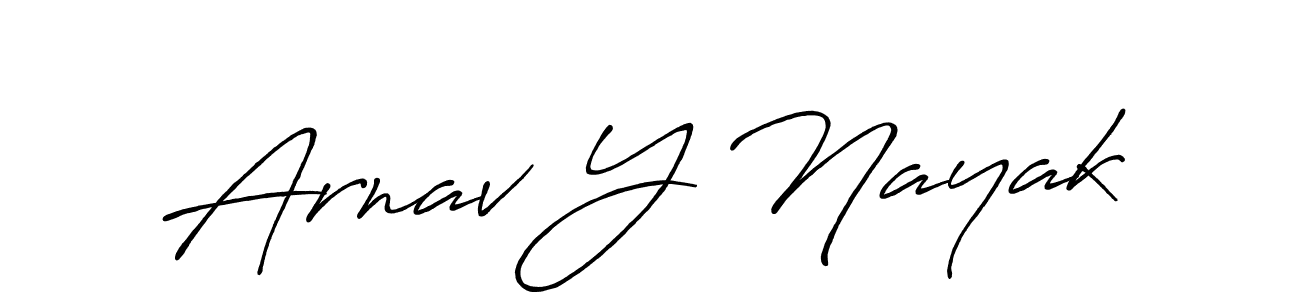 Make a beautiful signature design for name Arnav Y Nayak. With this signature (Antro_Vectra_Bolder) style, you can create a handwritten signature for free. Arnav Y Nayak signature style 7 images and pictures png