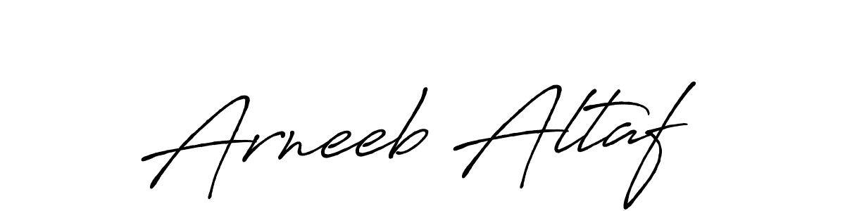How to make Arneeb Altaf name signature. Use Antro_Vectra_Bolder style for creating short signs online. This is the latest handwritten sign. Arneeb Altaf signature style 7 images and pictures png