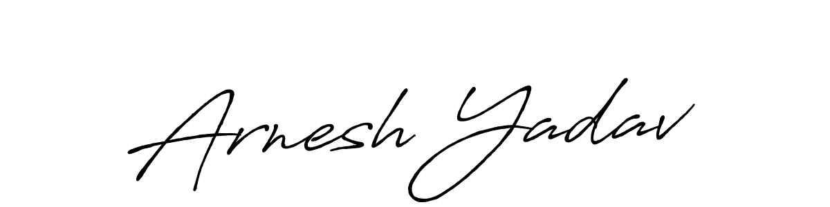 Make a beautiful signature design for name Arnesh Yadav. With this signature (Antro_Vectra_Bolder) style, you can create a handwritten signature for free. Arnesh Yadav signature style 7 images and pictures png