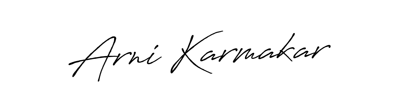 Create a beautiful signature design for name Arni Karmakar. With this signature (Antro_Vectra_Bolder) fonts, you can make a handwritten signature for free. Arni Karmakar signature style 7 images and pictures png