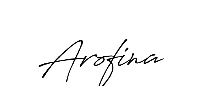 Use a signature maker to create a handwritten signature online. With this signature software, you can design (Antro_Vectra_Bolder) your own signature for name Arofina. Arofina signature style 7 images and pictures png