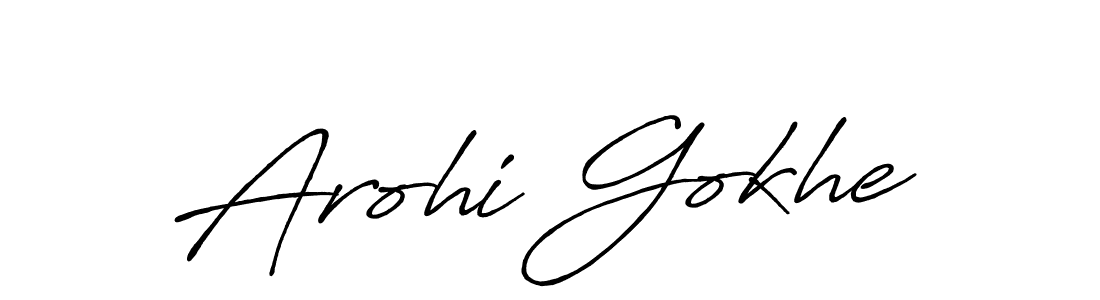 Also we have Arohi Gokhe name is the best signature style. Create professional handwritten signature collection using Antro_Vectra_Bolder autograph style. Arohi Gokhe signature style 7 images and pictures png