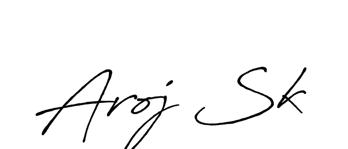 Make a beautiful signature design for name Aroj Sk. With this signature (Antro_Vectra_Bolder) style, you can create a handwritten signature for free. Aroj Sk signature style 7 images and pictures png