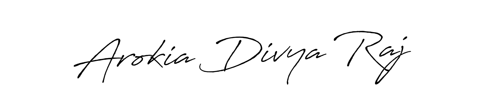 Make a beautiful signature design for name Arokia Divya Raj. With this signature (Antro_Vectra_Bolder) style, you can create a handwritten signature for free. Arokia Divya Raj signature style 7 images and pictures png