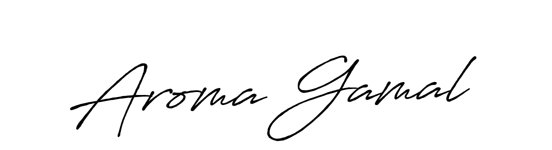 How to make Aroma Gamal signature? Antro_Vectra_Bolder is a professional autograph style. Create handwritten signature for Aroma Gamal name. Aroma Gamal signature style 7 images and pictures png