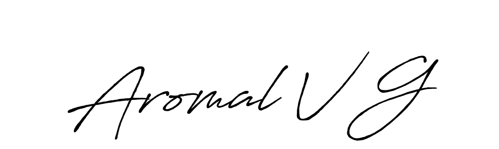 How to make Aromal V G signature? Antro_Vectra_Bolder is a professional autograph style. Create handwritten signature for Aromal V G name. Aromal V G signature style 7 images and pictures png