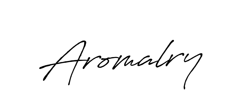 How to make Aromalry name signature. Use Antro_Vectra_Bolder style for creating short signs online. This is the latest handwritten sign. Aromalry signature style 7 images and pictures png