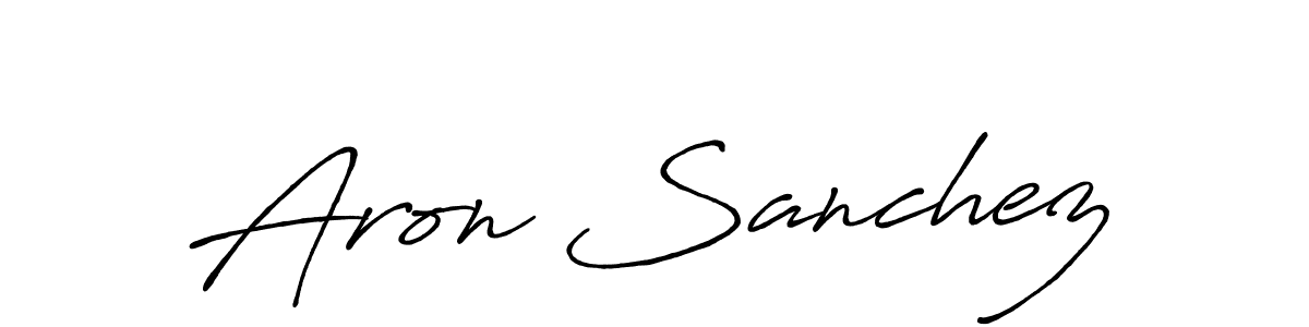 Use a signature maker to create a handwritten signature online. With this signature software, you can design (Antro_Vectra_Bolder) your own signature for name Aron Sanchez. Aron Sanchez signature style 7 images and pictures png