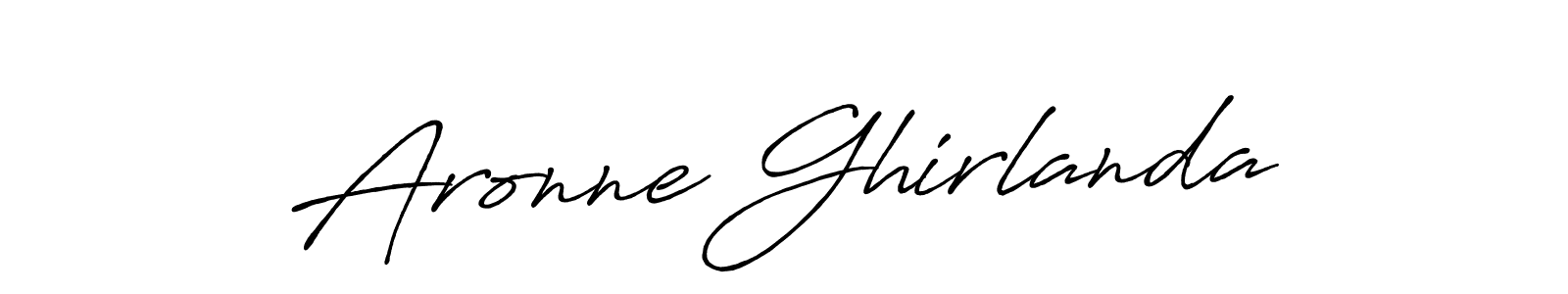 The best way (Antro_Vectra_Bolder) to make a short signature is to pick only two or three words in your name. The name Aronne Ghirlanda include a total of six letters. For converting this name. Aronne Ghirlanda signature style 7 images and pictures png