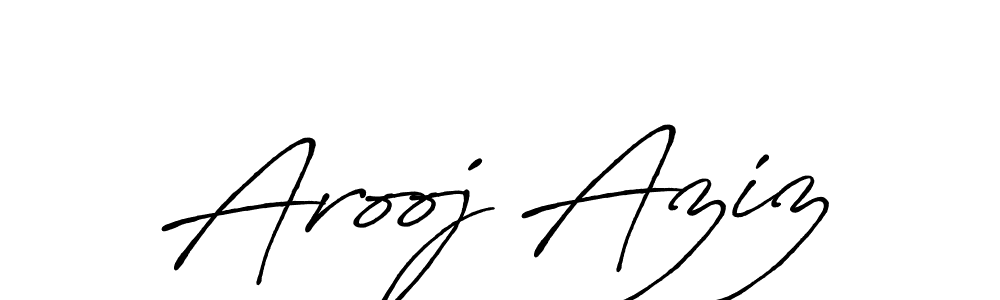 Create a beautiful signature design for name Arooj Aziz. With this signature (Antro_Vectra_Bolder) fonts, you can make a handwritten signature for free. Arooj Aziz signature style 7 images and pictures png