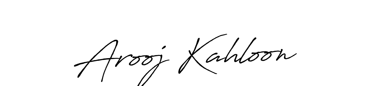 Make a beautiful signature design for name Arooj Kahloon. Use this online signature maker to create a handwritten signature for free. Arooj Kahloon signature style 7 images and pictures png