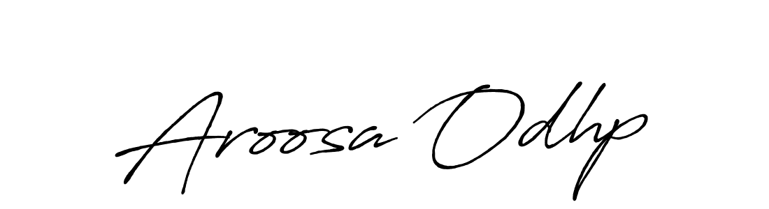 You should practise on your own different ways (Antro_Vectra_Bolder) to write your name (Aroosa Odhp) in signature. don't let someone else do it for you. Aroosa Odhp signature style 7 images and pictures png