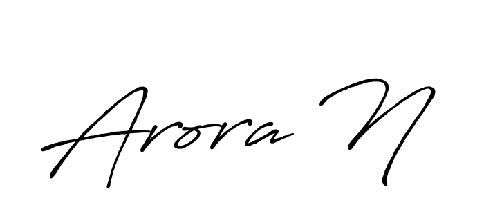 Use a signature maker to create a handwritten signature online. With this signature software, you can design (Antro_Vectra_Bolder) your own signature for name Arora N. Arora N signature style 7 images and pictures png