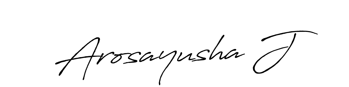 Make a beautiful signature design for name Arosayusha J. With this signature (Antro_Vectra_Bolder) style, you can create a handwritten signature for free. Arosayusha J signature style 7 images and pictures png