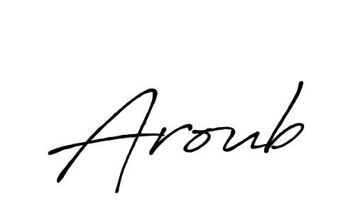 How to make Aroub signature? Antro_Vectra_Bolder is a professional autograph style. Create handwritten signature for Aroub name. Aroub signature style 7 images and pictures png