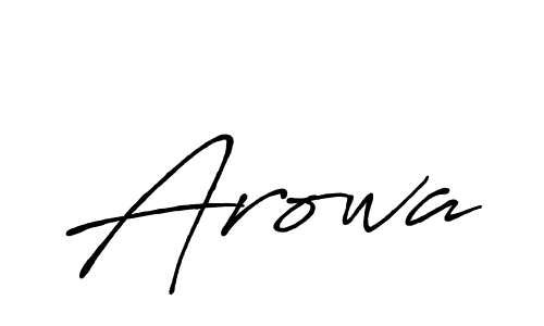 Use a signature maker to create a handwritten signature online. With this signature software, you can design (Antro_Vectra_Bolder) your own signature for name Arowa. Arowa signature style 7 images and pictures png