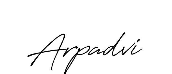 Use a signature maker to create a handwritten signature online. With this signature software, you can design (Antro_Vectra_Bolder) your own signature for name Arpadvi. Arpadvi signature style 7 images and pictures png