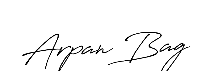 Design your own signature with our free online signature maker. With this signature software, you can create a handwritten (Antro_Vectra_Bolder) signature for name Arpan Bag. Arpan Bag signature style 7 images and pictures png