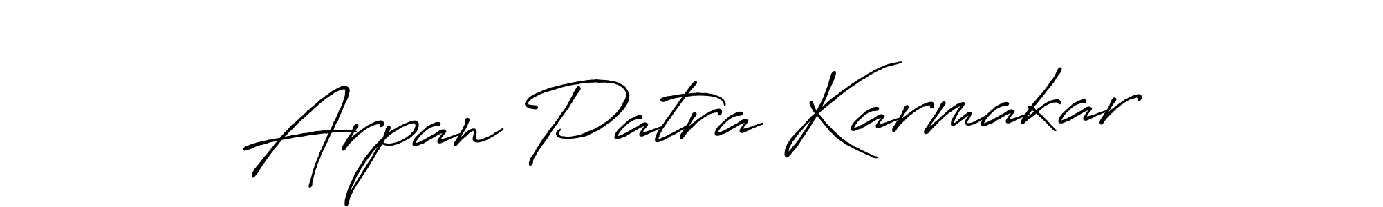 Make a beautiful signature design for name Arpan Patra Karmakar. With this signature (Antro_Vectra_Bolder) style, you can create a handwritten signature for free. Arpan Patra Karmakar signature style 7 images and pictures png