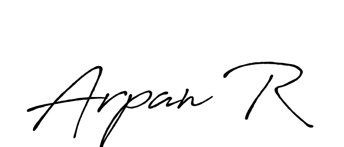 How to make Arpan R name signature. Use Antro_Vectra_Bolder style for creating short signs online. This is the latest handwritten sign. Arpan R signature style 7 images and pictures png