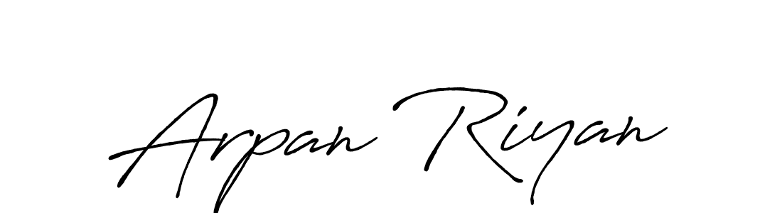 Make a beautiful signature design for name Arpan Riyan. With this signature (Antro_Vectra_Bolder) style, you can create a handwritten signature for free. Arpan Riyan signature style 7 images and pictures png