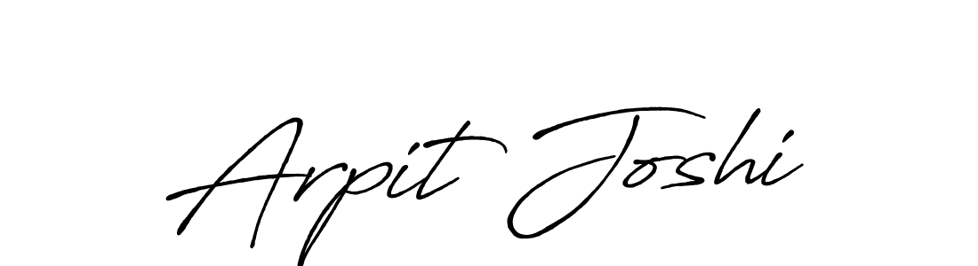 How to make Arpit Joshi name signature. Use Antro_Vectra_Bolder style for creating short signs online. This is the latest handwritten sign. Arpit Joshi signature style 7 images and pictures png