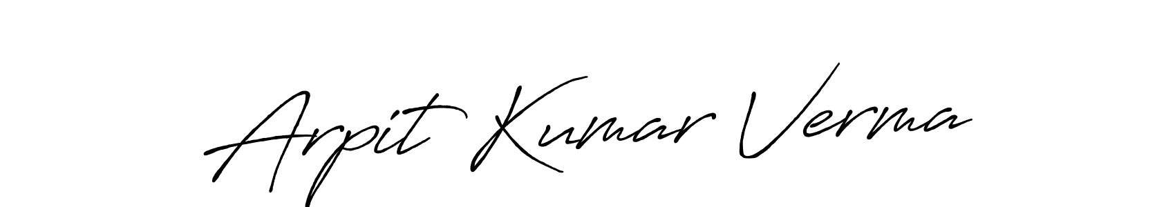 Make a beautiful signature design for name Arpit Kumar Verma. With this signature (Antro_Vectra_Bolder) style, you can create a handwritten signature for free. Arpit Kumar Verma signature style 7 images and pictures png