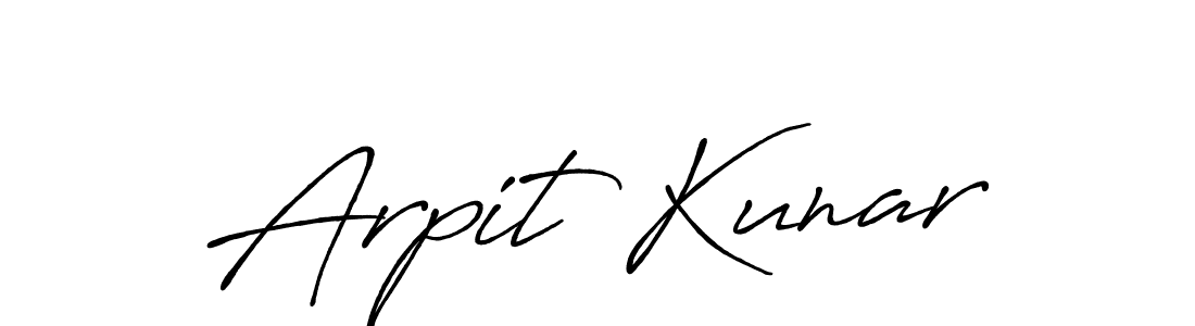 Make a beautiful signature design for name Arpit Kunar. With this signature (Antro_Vectra_Bolder) style, you can create a handwritten signature for free. Arpit Kunar signature style 7 images and pictures png