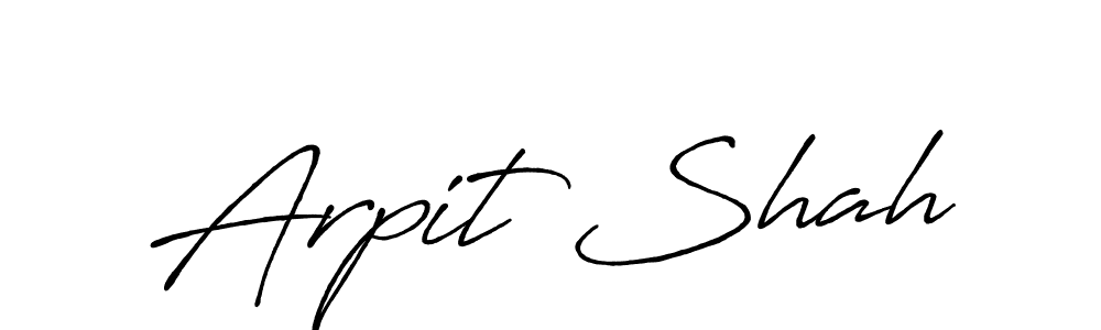 Create a beautiful signature design for name Arpit Shah. With this signature (Antro_Vectra_Bolder) fonts, you can make a handwritten signature for free. Arpit Shah signature style 7 images and pictures png