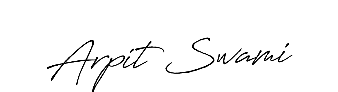 Make a beautiful signature design for name Arpit Swami. With this signature (Antro_Vectra_Bolder) style, you can create a handwritten signature for free. Arpit Swami signature style 7 images and pictures png