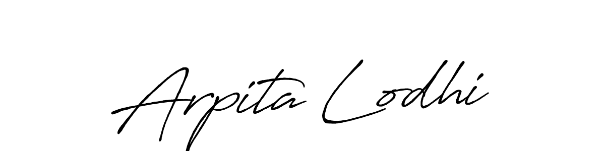 Also we have Arpita Lodhi name is the best signature style. Create professional handwritten signature collection using Antro_Vectra_Bolder autograph style. Arpita Lodhi signature style 7 images and pictures png