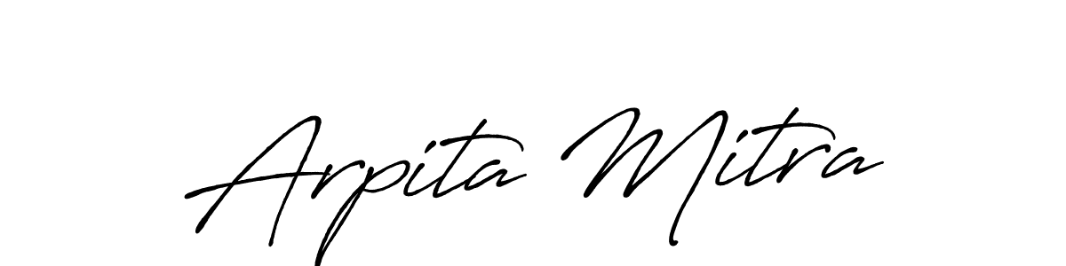 Antro_Vectra_Bolder is a professional signature style that is perfect for those who want to add a touch of class to their signature. It is also a great choice for those who want to make their signature more unique. Get Arpita Mitra name to fancy signature for free. Arpita Mitra signature style 7 images and pictures png
