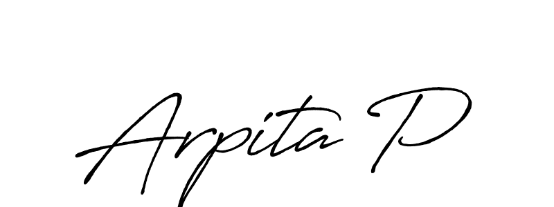 Also we have Arpita P name is the best signature style. Create professional handwritten signature collection using Antro_Vectra_Bolder autograph style. Arpita P signature style 7 images and pictures png