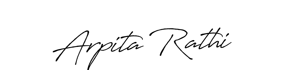 How to make Arpita Rathi name signature. Use Antro_Vectra_Bolder style for creating short signs online. This is the latest handwritten sign. Arpita Rathi signature style 7 images and pictures png