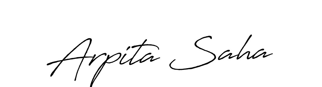 How to make Arpita Saha name signature. Use Antro_Vectra_Bolder style for creating short signs online. This is the latest handwritten sign. Arpita Saha signature style 7 images and pictures png