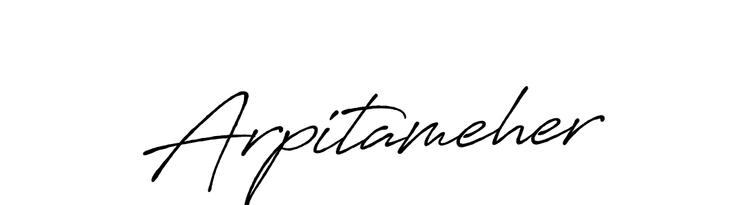 How to make Arpitameher name signature. Use Antro_Vectra_Bolder style for creating short signs online. This is the latest handwritten sign. Arpitameher signature style 7 images and pictures png
