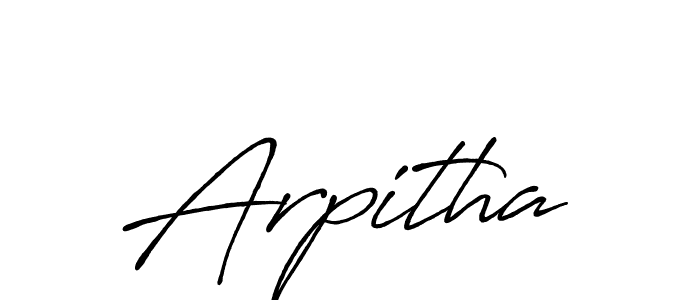 Use a signature maker to create a handwritten signature online. With this signature software, you can design (Antro_Vectra_Bolder) your own signature for name Arpitha. Arpitha signature style 7 images and pictures png