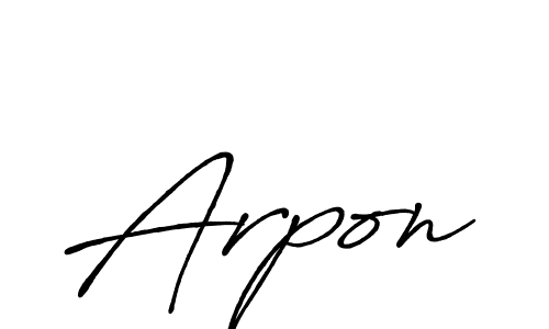How to make Arpon name signature. Use Antro_Vectra_Bolder style for creating short signs online. This is the latest handwritten sign. Arpon signature style 7 images and pictures png
