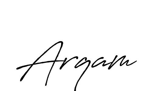 How to make Arqam signature? Antro_Vectra_Bolder is a professional autograph style. Create handwritten signature for Arqam name. Arqam signature style 7 images and pictures png