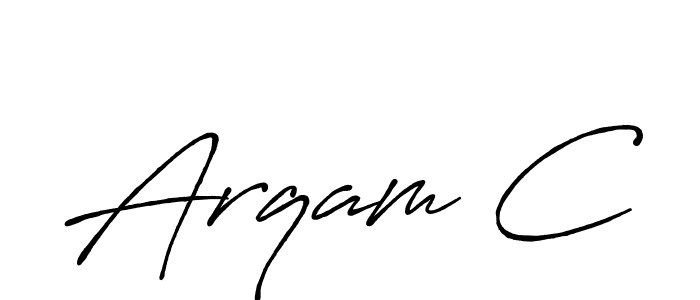 Use a signature maker to create a handwritten signature online. With this signature software, you can design (Antro_Vectra_Bolder) your own signature for name Arqam C. Arqam C signature style 7 images and pictures png