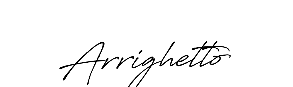 Use a signature maker to create a handwritten signature online. With this signature software, you can design (Antro_Vectra_Bolder) your own signature for name Arrighetto. Arrighetto signature style 7 images and pictures png