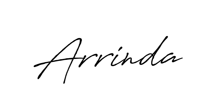 Use a signature maker to create a handwritten signature online. With this signature software, you can design (Antro_Vectra_Bolder) your own signature for name Arrinda. Arrinda signature style 7 images and pictures png