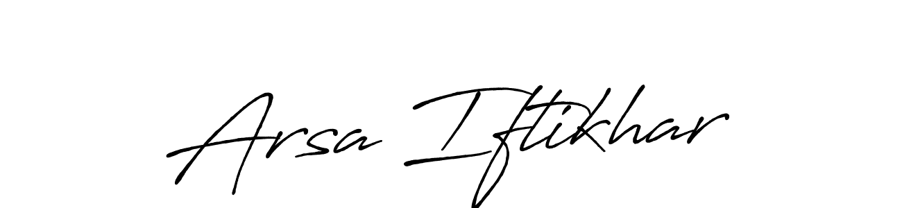 Create a beautiful signature design for name Arsa Iftikhar. With this signature (Antro_Vectra_Bolder) fonts, you can make a handwritten signature for free. Arsa Iftikhar signature style 7 images and pictures png